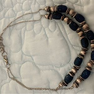 Dark green, Aqua and brown necklace